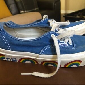 Vans Blue Rainbow Athletic Shoes